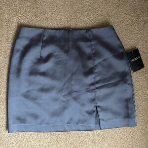 NWT blue satin mini skirt